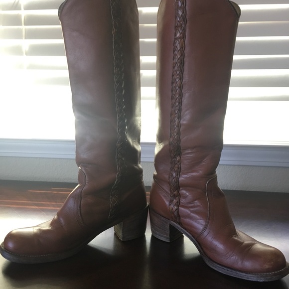 FRYE CAMPUS BOOTS USA MADE VINTAGE LEATHER BROWN!! - Picture 2 of 8